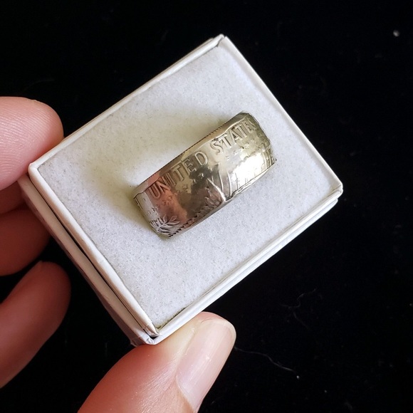 Handcrafted silver Coin Ring | Kennedy Half Dollar - Picture 3 of 14